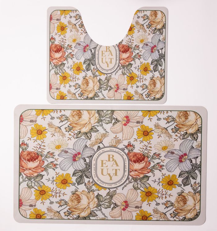 Набір килимків для ванни Flowers 2 штуки 80*50 см/50*40 см діатомітових Yiwu HP-42-174