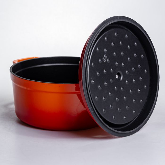 Кокотниця чавунна емальована 4,5 л, помаранчевий Yiwu HP-FLG-4 ORANGE