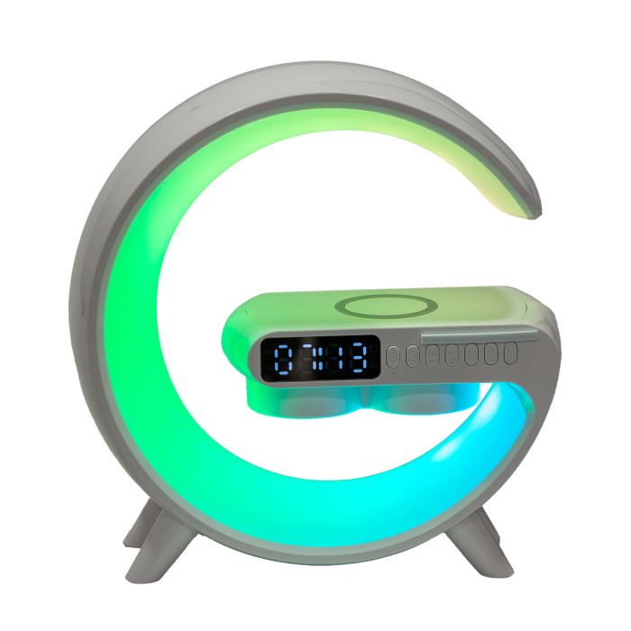 Портативна колонка із зарядкою для телефона та RGB-підсвіткою 15 Вт біла UR126