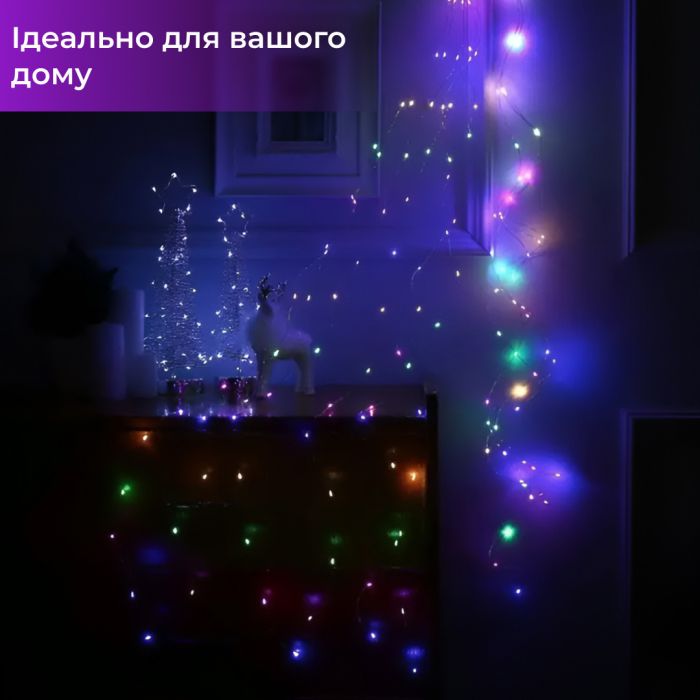 Гірлянда світлодіодна на батарейках GarlandoPro 30LED 3м мідний дріт гірлянди роса 1733017ML