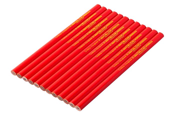 Карандаш Intertool столярный 180 мм (12 шт.) красный (KT-5004)