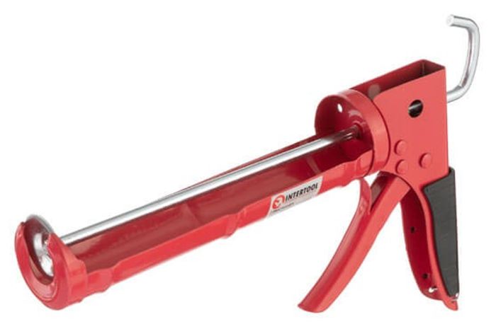 Пистолет для силикона Intertool усиленный 225 мм (HT-0023)