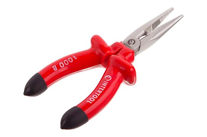Щипці подовжені прямі Intertool 160 мм 1000В (NT-0326)