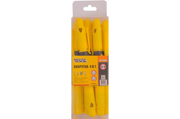 Викрутка Mastertool 4-в-1 ручка (40-0160)