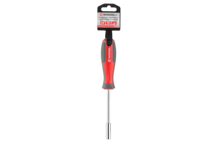 Викрутка Intertool 1/4" x 100 мм з магнітним утримувачем Pro (VT-3300)