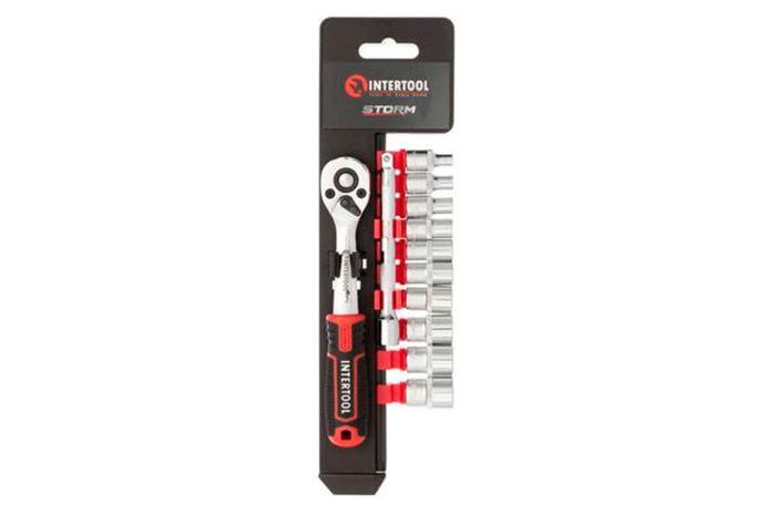 Набір інструменту на планці Intertool 1/4" x 12 од. Storm (ET-8012)
