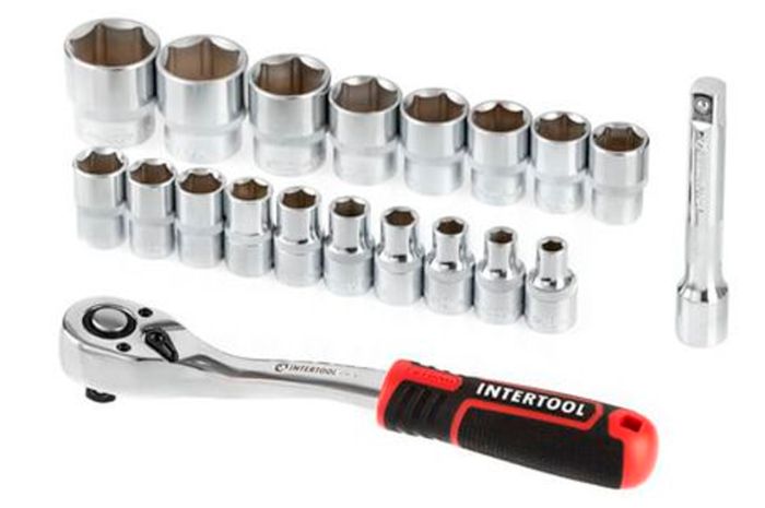 Набір інструменту на планці Intertool 1/2" x 20 од. Storm (ET-8016)