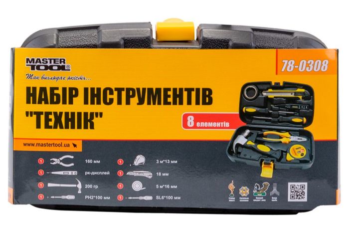 Набір інструменту Mastertool 8 од. технік (78-0308)