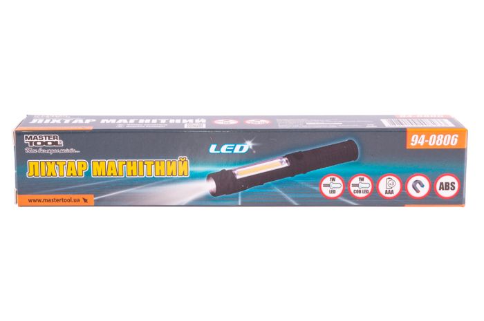 Фонарь магнитный Mastertool 2LED x 1 Вт (1COB) (94-0806)