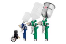 Набір фарбопультів HVLP Intertool 125-600 мл x 0.8-1.3-1.7 мм верхній бак (PT-1505)