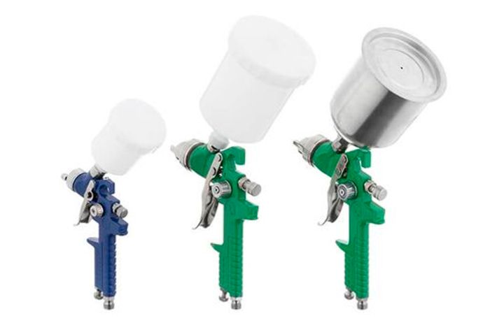 Набор краскопультов HVLP Intertool 125-600 мл x 0.8-1.3-1.7 мм верхний бак (PT-1505)