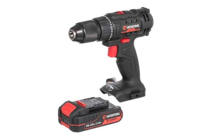 Шуруповерт акумуляторний Intertool 20В x 2Ач Li-Ion Storm (WT-0350)