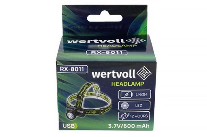 Фонарь налобный Vertvoll 1LED x 1Вт x 3 режима Li-ion (RX-8011)