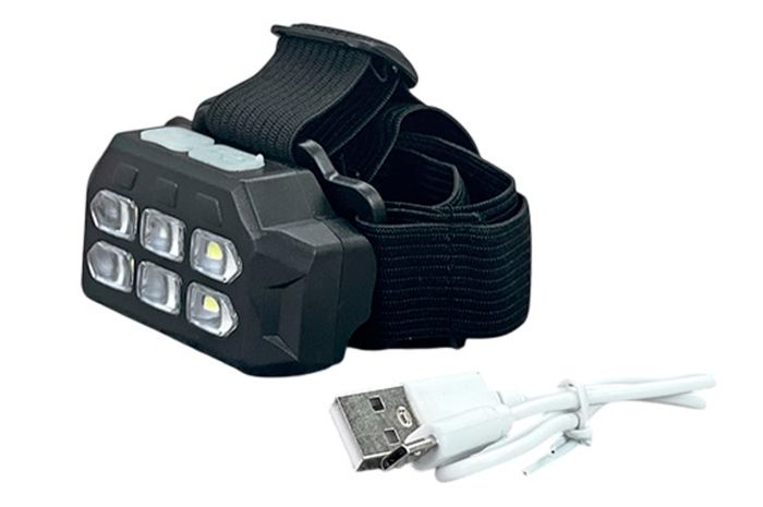 Фонарь налобный аккумуляторный 6SMD (SQ-816)