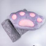 М'яка іграшка-подушка з пледом Лапка 110×170 (см) плюшевий дитячий плед 3в1 Сірий 520-20G