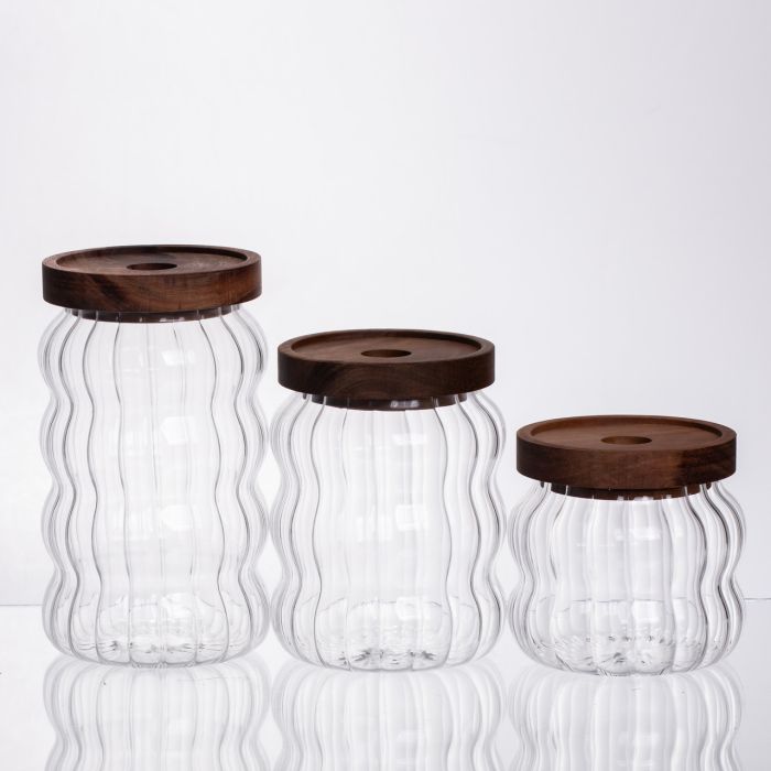 Набір банок для зберігання з бамбуковими кришками 400/600/800 мл 64486-13