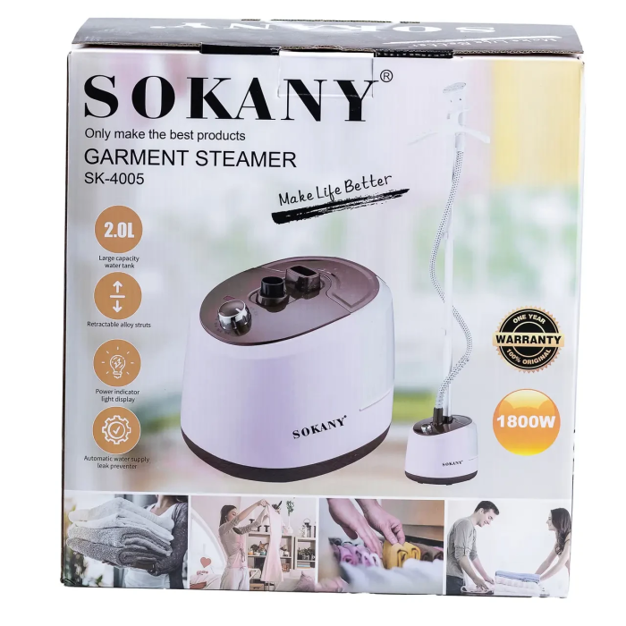 Підлоговий відпарювач для одягу Sokany SK4005P на 2 л 1800 Вт рожевий