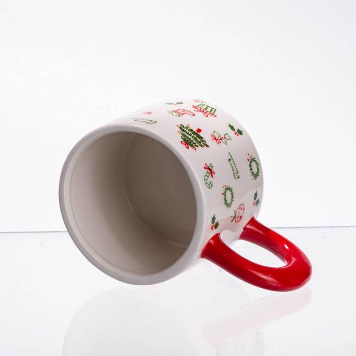 Новорічна порцелянова чашка з кришкою Merry Christmas 350 (мл) CR-1-20