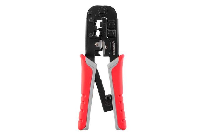 Кліщі для обпресування штекерів Intertool RJ11 (4P) RJ12 (6P) RJ45 (8P) (HT-7052)