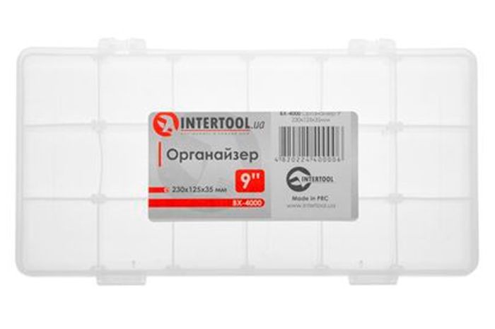 Органайзер Intertool 230 x 125 x 35мм x 9" прозрачный (BX-4000)