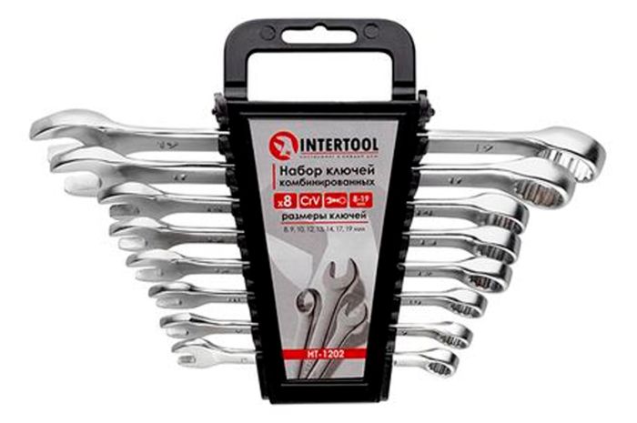 Набір рожково-накидних ключів Intertool 8 шт. (8-19 мм) Storm (HT-1202)