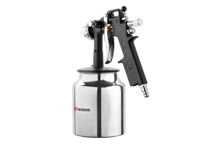 Пневмопистолет лакокрасочный Intertool нижний бак 1000 мл d=1.5 мм (PT-0211)