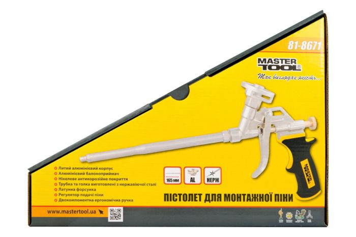 Пистолет для пены Mastertool 290 мм никель (81-8671)