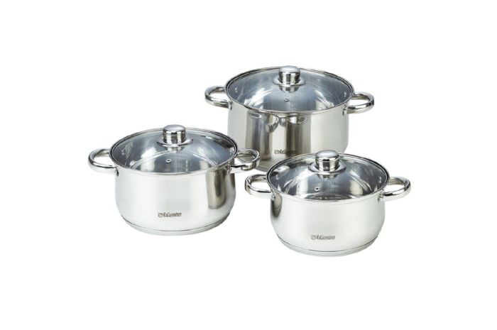 Набор посуды нержавеющий Maestro 3 х 4 х 5 л (3 шт.) MR-2020-6XL (MR-2020-6XL)