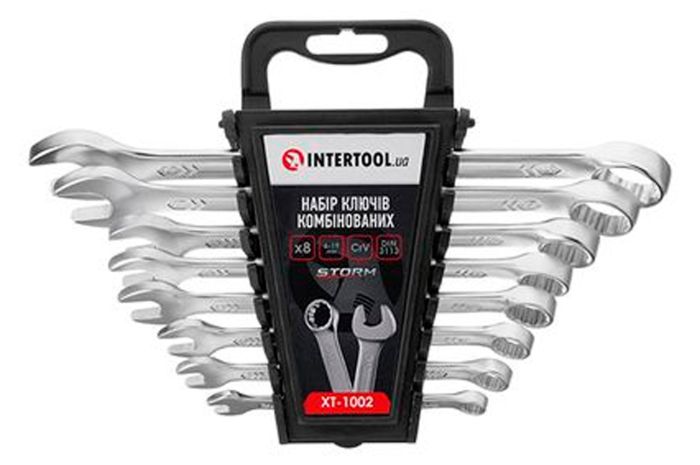 Набір рожково-накидних ключів Intertool 8 шт. (6-19 мм) Pro (XT-1002)