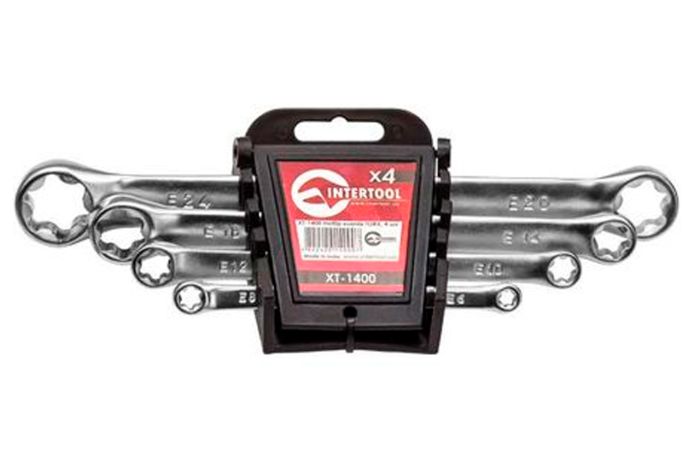Набір накидних ключів Intertool 4 шт. (6-24 мм) Torx (XT-1400)