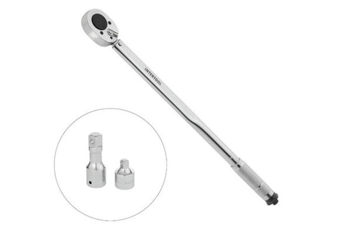 Ключ динамометричний Intertool 3/4" x 70-420 Н/м з перехідником 1/2" (XT-9010)