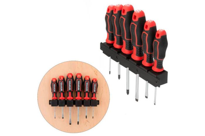 Набор отверток Intertool-Storm PH0 x PH1 x PH2 x SL3 x SL5 x SL6 (6шт) (VT-3436)