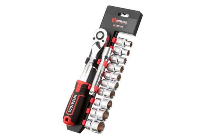 Набор инструмента на планке Intertool 1/2" x 12 ед. Storm (ET-8014)