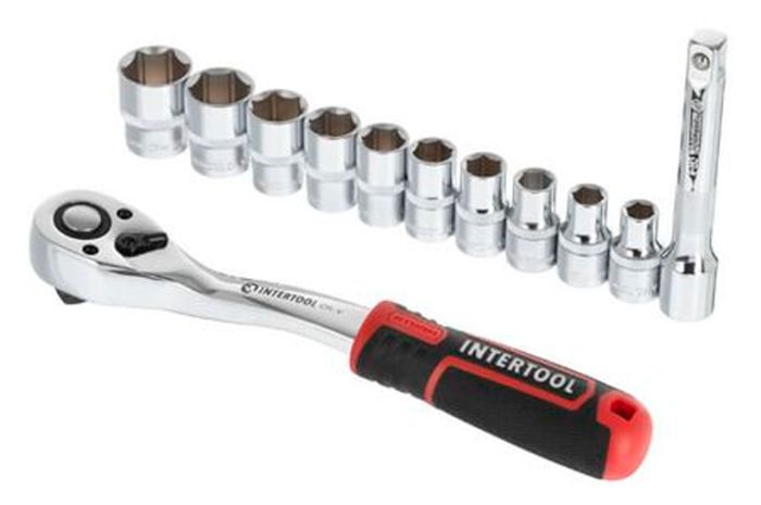 Набор инструмента на планке Intertool 1/2" x 12 ед. Storm (ET-8014)