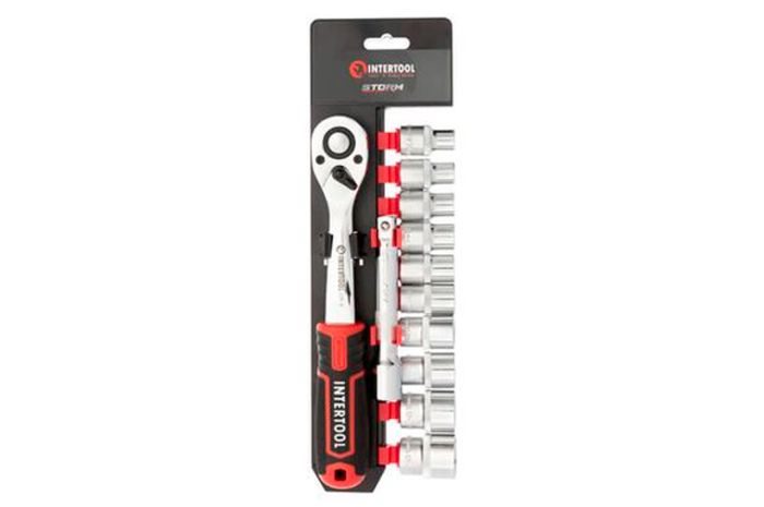 Набір інструменту на планці Intertool 1/2" x 12 од. Storm (ET-8014)