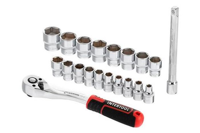 Набір інструменту на планці Intertool 3/8" x 20 од. Storm (ET-8015)