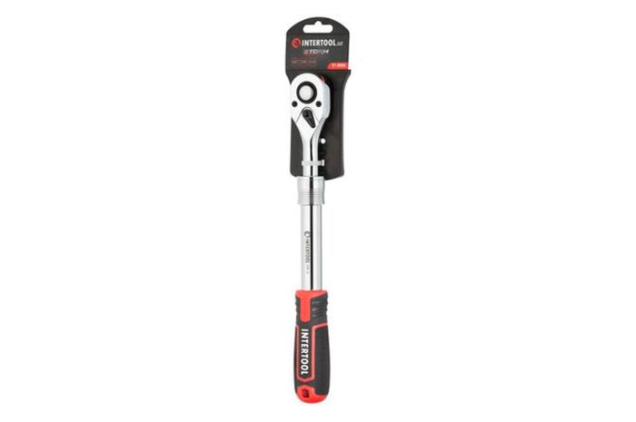 Ключ трещоточный (рукоятка с храповым механизмом) Intertool 1/2" x 72T телескопический Storm (ET-8006)