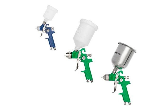Набор краскопультов HVLP Intertool 125-600 мл x 0.8-1.3-1.7 мм верхний бак (PT-1505)