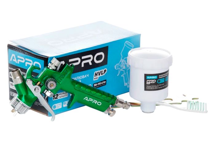 Краскопульт пневматический HVLP Apro 100 мл x 0.8 мм ВБ пластик (850030)