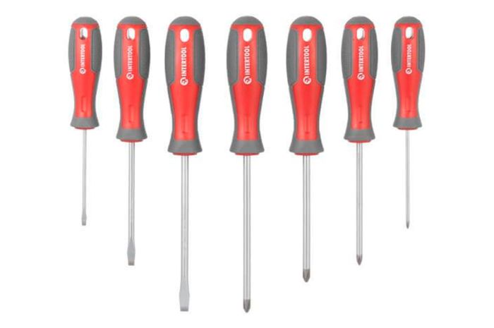 Набор отверток Intertool PH x SL x T с битами и головками 63 ед. (VT-3363)