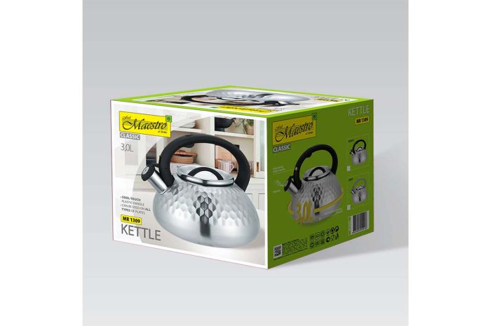 Чайник нержавеющий Maestro 3 л черный (MR-1309-BLACK)