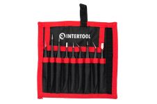 Набор пинцетов радиотехнических Intertool 120-140мм в чехле (9шт) (NT-6002)