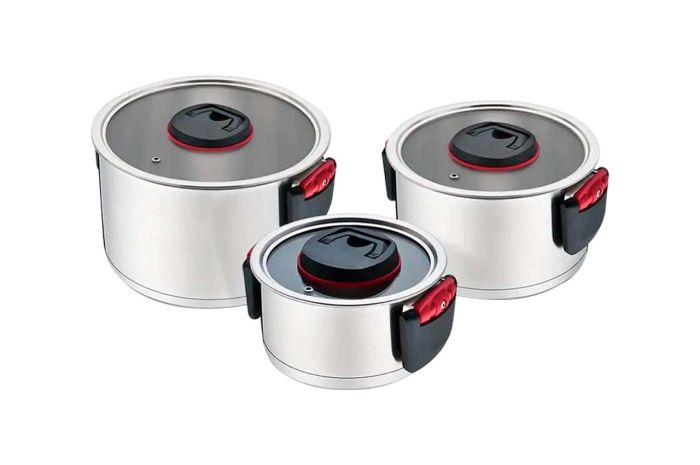 Набор посуды нержавеющий Maestro 1.8 x 3.4 x 5.8л (3шт) (MR-3530-6)