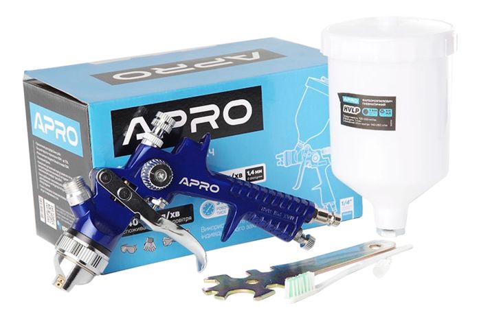 Краскопульт пневматичний HVLP Apro 600мл x 1.4 мм ВБ пластик (850035)
