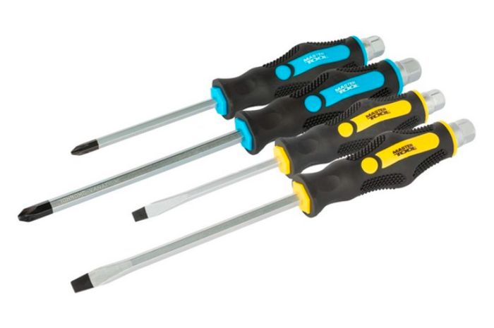 Набор отверток ударных Mastertool PH2 x PH3 x SL6 x SL8 (4шт) (40-1154)