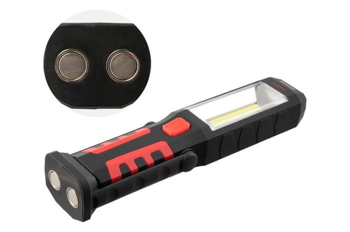 Фонарь магнитный Intertool-Storm 1+3Вт x 200Лм x 1500мAч 3 (LB-0145)