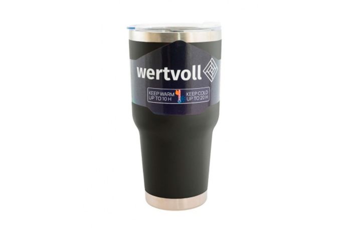 Термокружка WERTVOLL 900мл Yummy чорна (RX-7002BK)