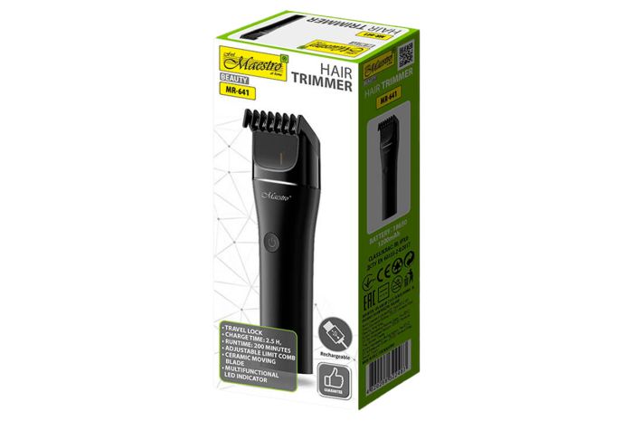Машинка для стрижки акумуляторна Maestro 1200мАч x 3-21мм (MR-641)