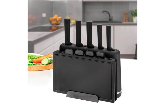 Набір ножів з дошками Maestro 5 ножів x 4 дошки чорний (MR-1412-BLACK)