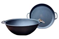 Казан чавунний My-dishes 400мм x 12л татарський (12.0кг) з кришкою-сковородою (V12CP)